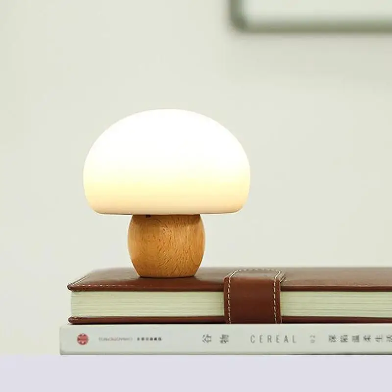Деревянный грибок светодио дный ночник многоцветный RGB Беспроводной удаленные