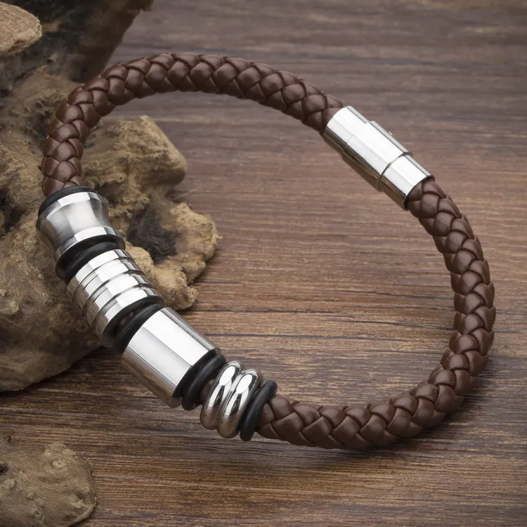 Женский браслет из натуральной кожи винтажный нержавеющей стали 2019|bracelets for|leather