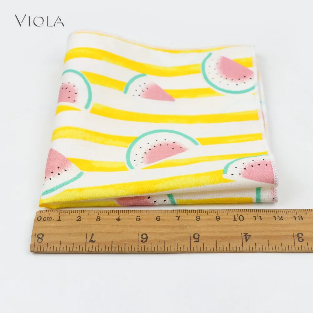 Новинка Карманный квадрат из 100% хлопка для мужчин и женщин с фруктами