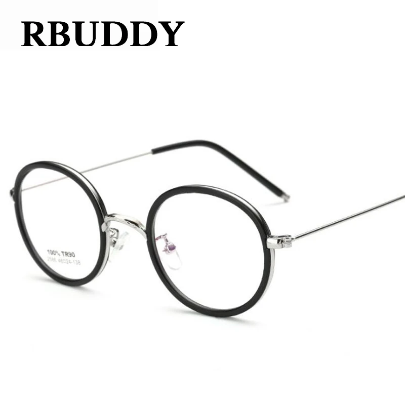Rbuddy круглый поддельные Очки прозрачный Для женщин мужчин Металл Изысканные