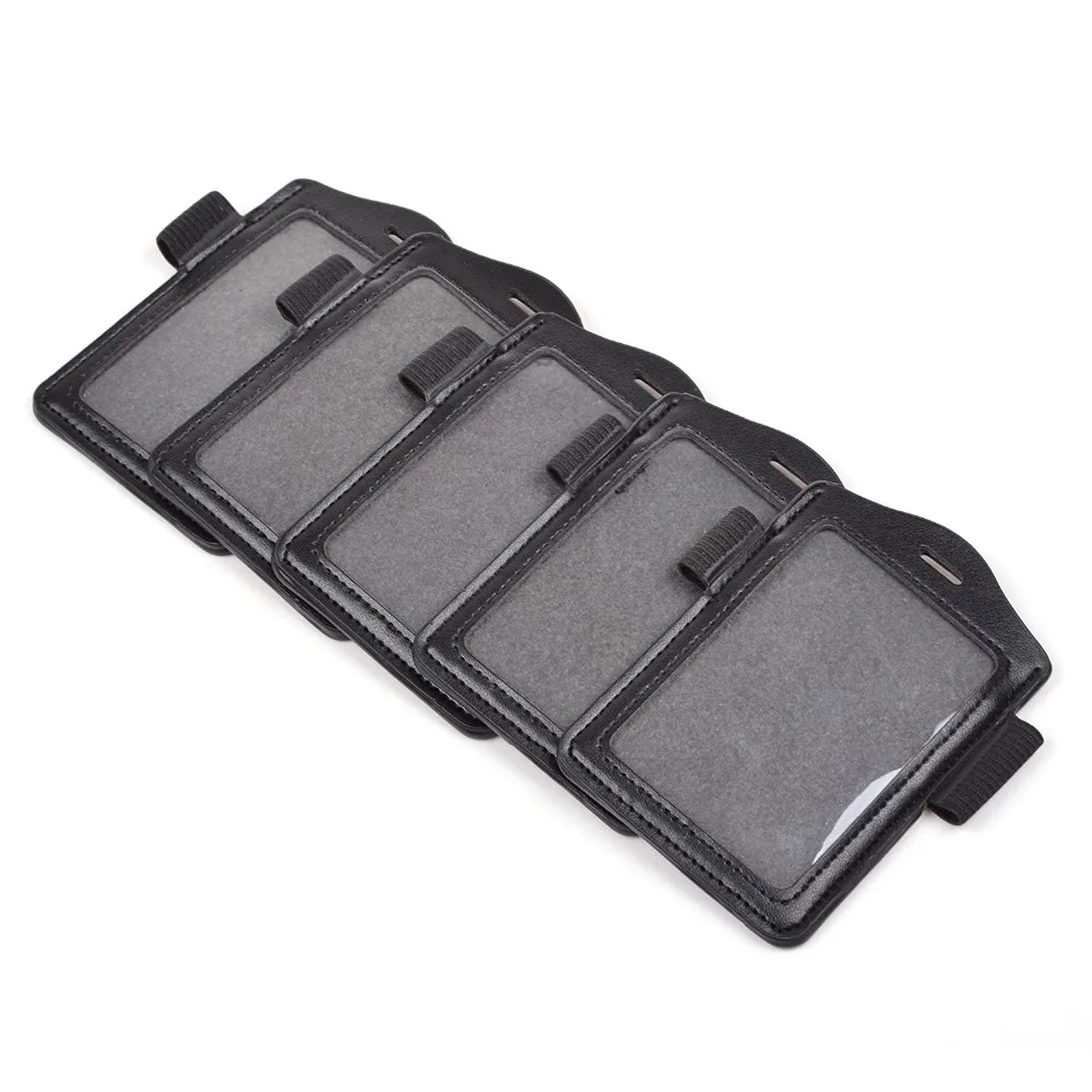 5 шт. держатель для карт из искусственной кожи с двумя карманами|badge card holder|band