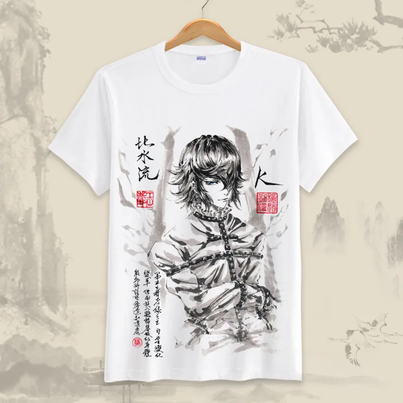 Футболки с рисунком Аниме Манга K Project чернила и стирка рубашки в китайском стиле