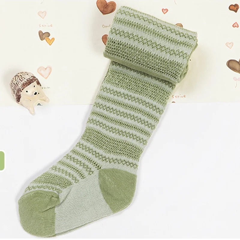 Летние тонкие подгузники для маленьких девочек колготки повседневные весенние