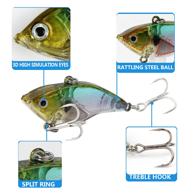 Walk Fish Тонущая Вибрирующая приманка высшего качества 1 шт. 5 см 14 г новый дизайн