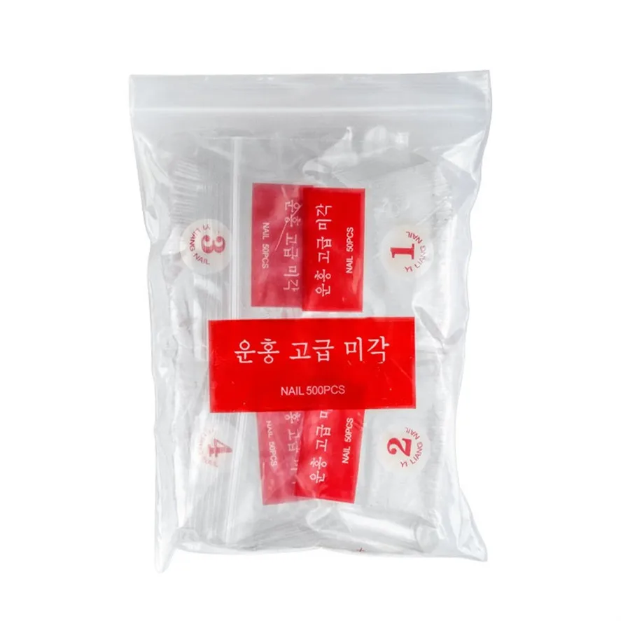 New 500 Pcs ABS Transparent Fake Nail For DIY Nails Design False French Tips 0319#30 | Красота и здоровье