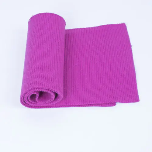 hot-pink 2 шт., Плотная хлопковая трикотажная ткань в рубчик для шитья, пояс, прорезные манжеты, повязка на шею, куртки, сплошной цвет, 85*15 см - Цвет: hot-pink