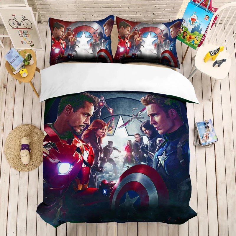 17 Лига Справедливости Железный человек 3D beding набор Marvel супер герой пододеяльники наволочки Утешитель постельные принадлежности Брюс Уэйн Супермен - Цвет: 17