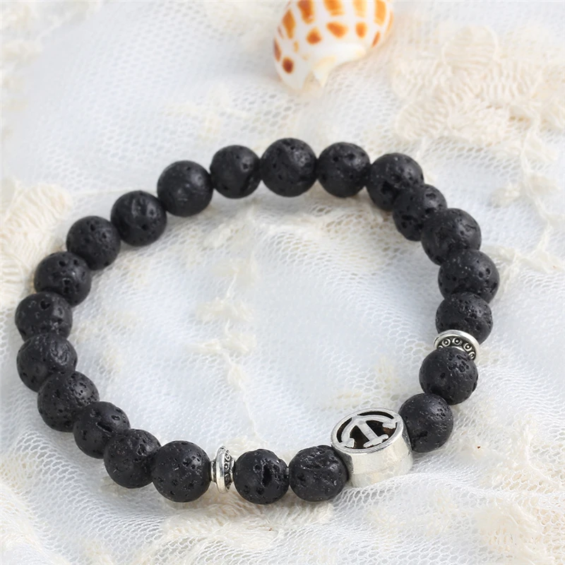 Лава камень выветривания бисера Будды Браслеты для женщин и мужчин