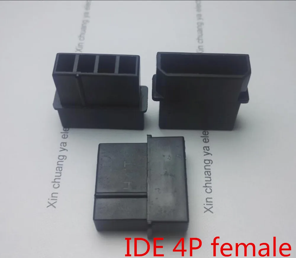 Черный большой разъем питания molex 4P 4D для ПК компьютера ATX IDE пластиковый