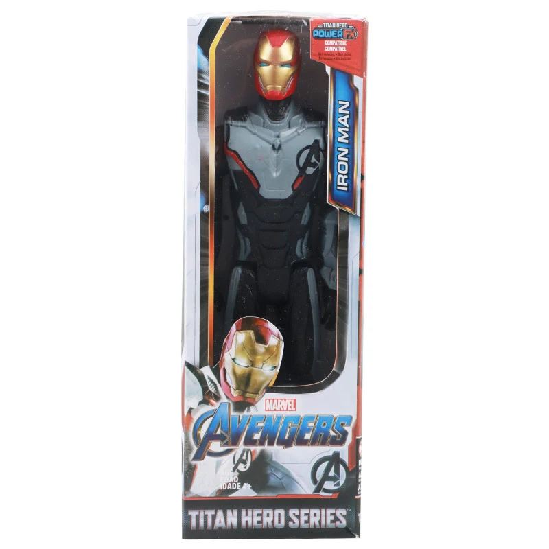 New iron with box 30 см Marvel Мстители эндшпиль танос Человек-паук Халк Железный человек Капитан Америка Тор Росомаха Веном Фигурка Игрушки Кукла Детская - Цвет: New iron with box