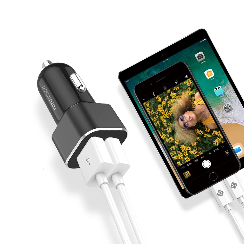 TOTU Автомобильная usb-зарядка для мобильного телефона с светодиодный экраном Smart Auto