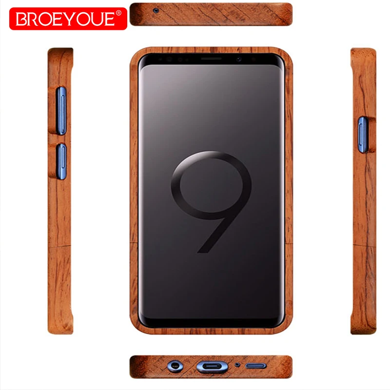 Wood Case For Samsung Galaxy S9 Plus S8 S7 Edge S5 S6 Note 5 8 100% Natural iPhone 5S SE X 7 6 6S Cover | Мобильные телефоны и