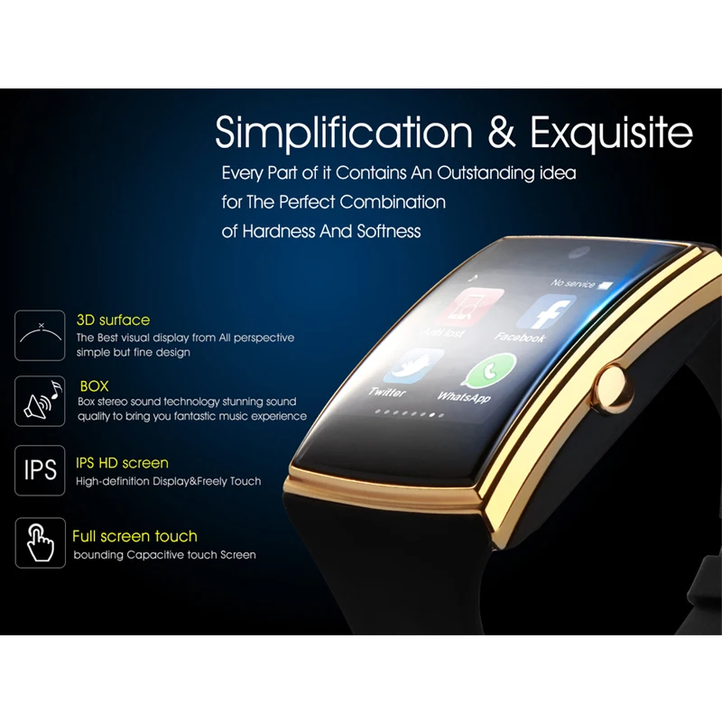 EAGOOD Новые Bluetooth Смарт часы FM радио NFC SIM TF карта камера видео регистратор