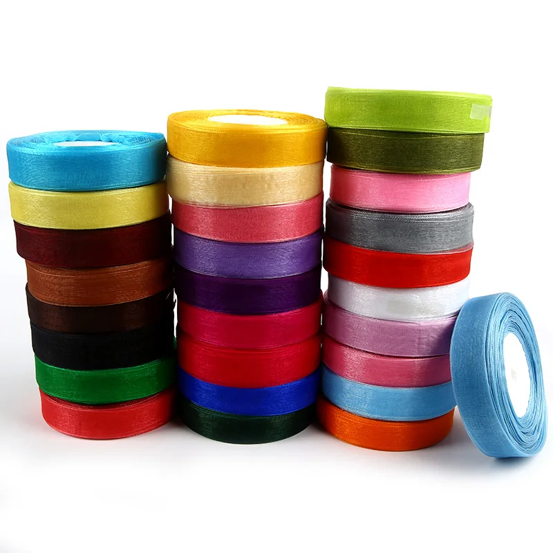 45Meters/Roll 20mm Chiffon Organza Ribbons for Wedding Birthday Party Decoration Christmas Halloween Gift Wrapping DIY Crafts | Дом и сад