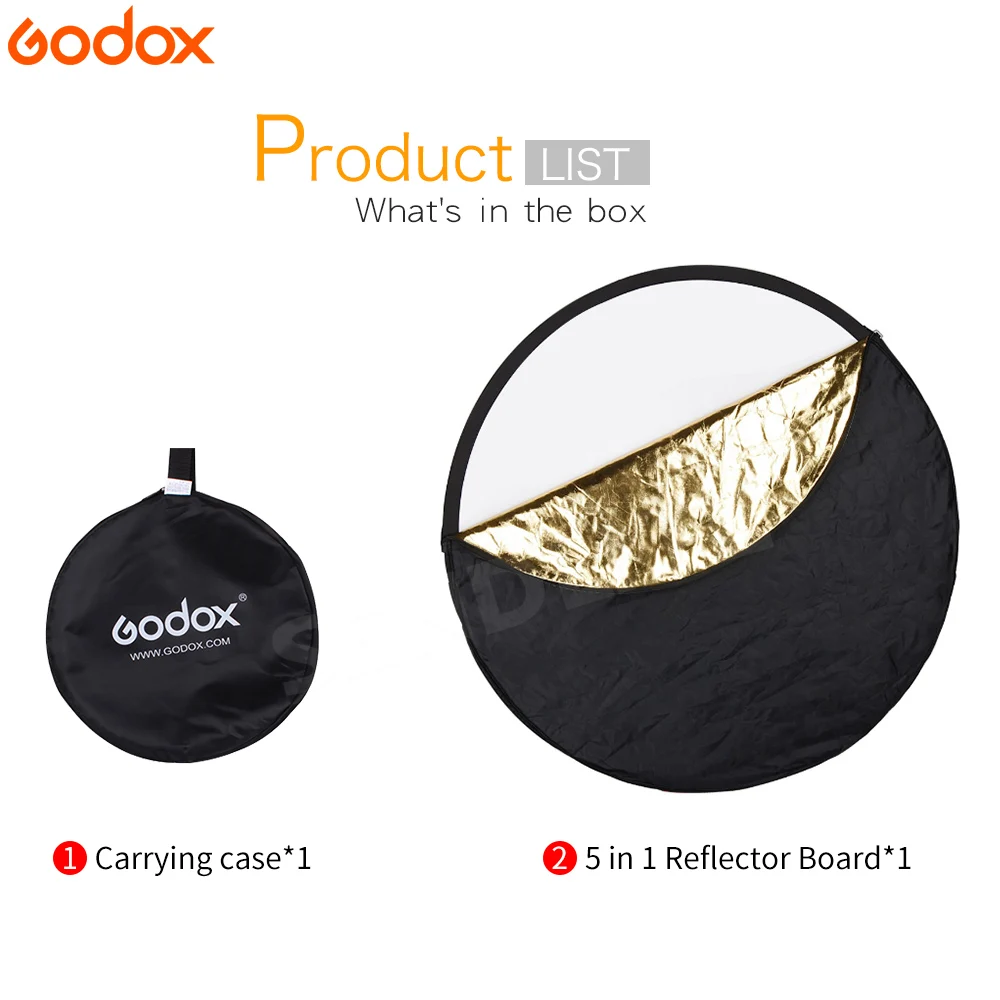 Godox 5 в 1 Портативный складной круглый 80 см Камера освещения фото отражатель диска