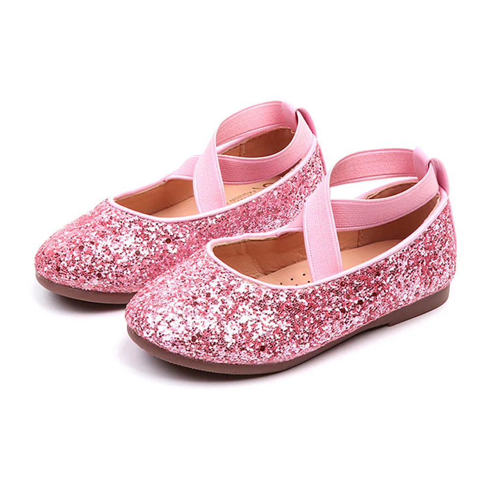 Блестящая обувь принцессы для девочек Цвет золотой розовый черный Детская