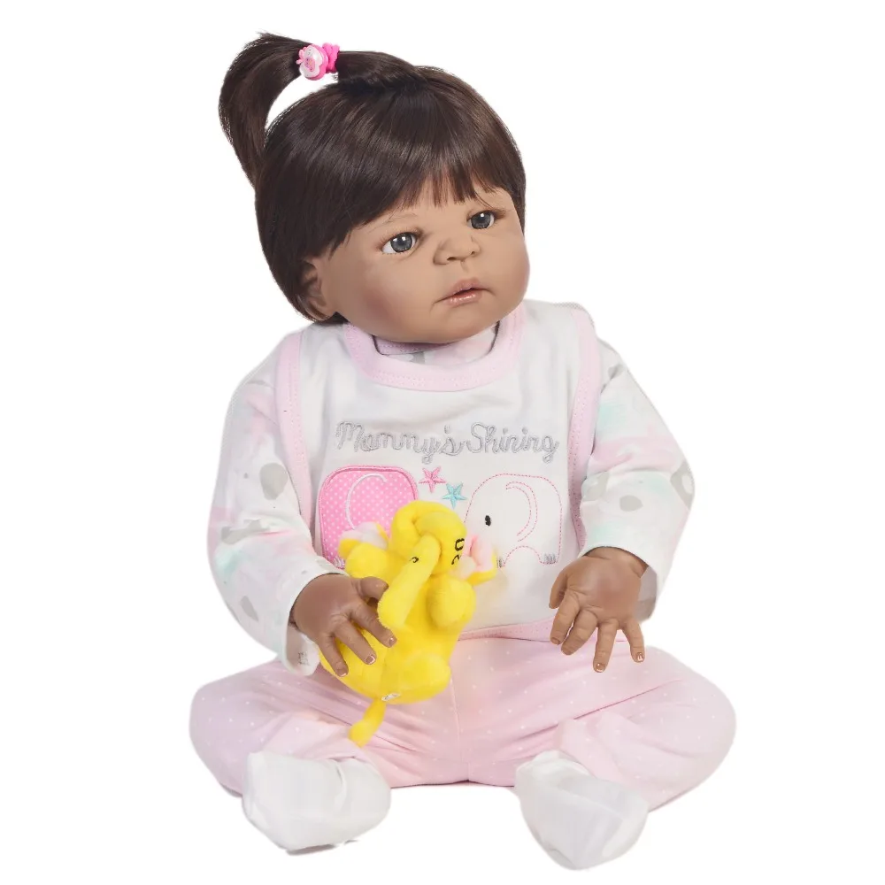 Полностью Силиконовые черные куклы reborn baby 22 дюйма настоящие живые Bebes