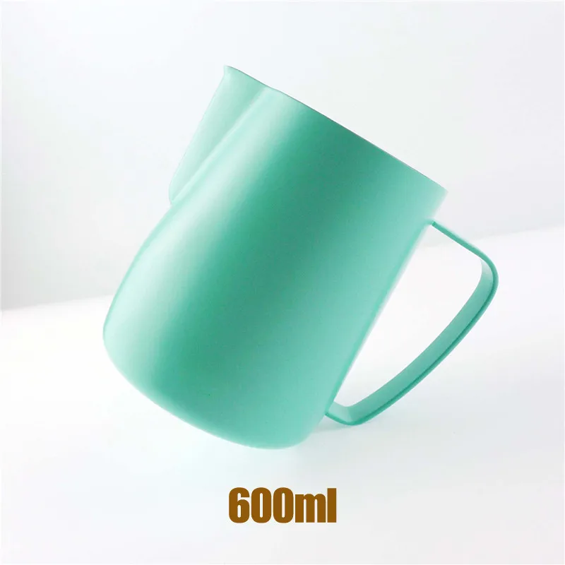Silver 600ml Кувшин для крема из нержавеющей стали потяните цветок чашки эспрессо капучино искусство кувшин красочные кувшин капсулы молока кружка кофе инструменты - Цвет: Silver 600ml
