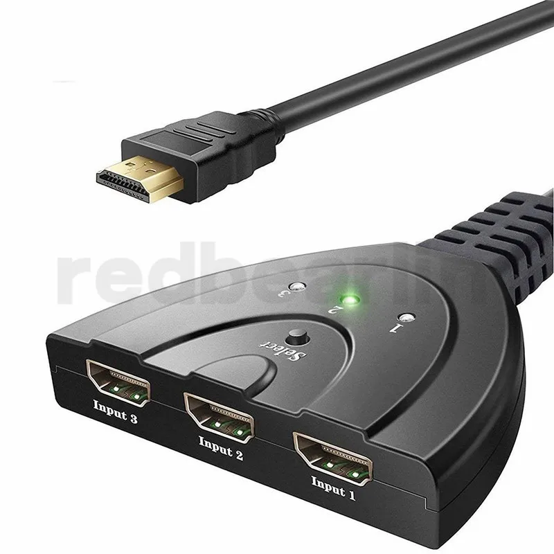 HDMI Splitter 3 Ports Switcher Cable 1.4b 1080P for DVD HDTV Xbox PS3 PS4 in 1 out Port Hub Switch |
