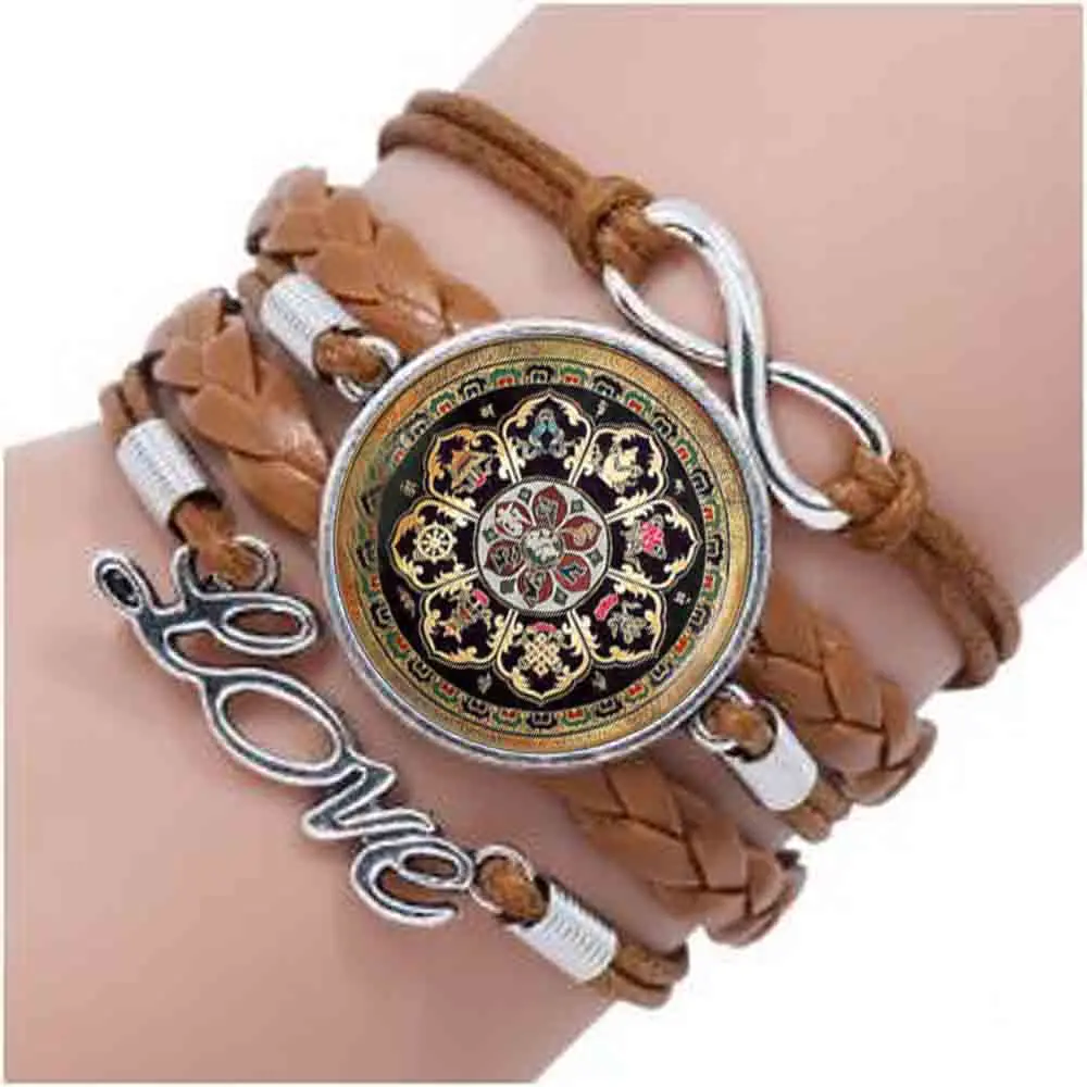

QiYuFang Flower bracelet Vintage Bronze Anitque bracelet for Men and Women