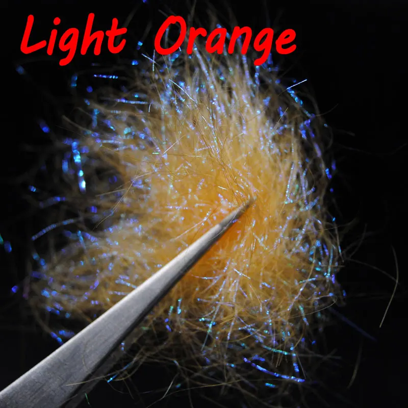 light orange color Скад креветки Связывание материал мух Связывание ультра тонкий лед Dub волокно для Нимфа жемчуг оливковый черный оранжевый Кадис зеленый цвет - Цвет: light orange color