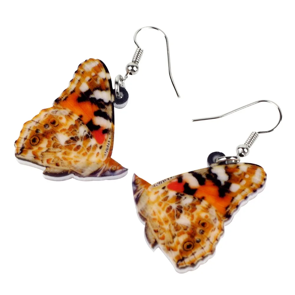 WEVENI Acrylic Floral Spotted Butterfly Insect Earrings New Dangle Drop Trendy Tropic Jewelry For Women Girls Female Gift | Украшения и