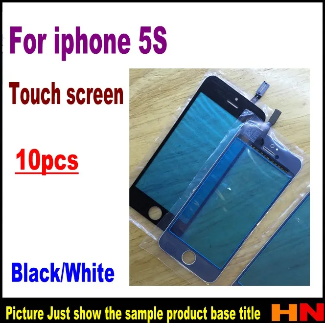 Переднее стекло для iPhone 5s с черной/белой рамкой + дигитайзер сенсорного экрана