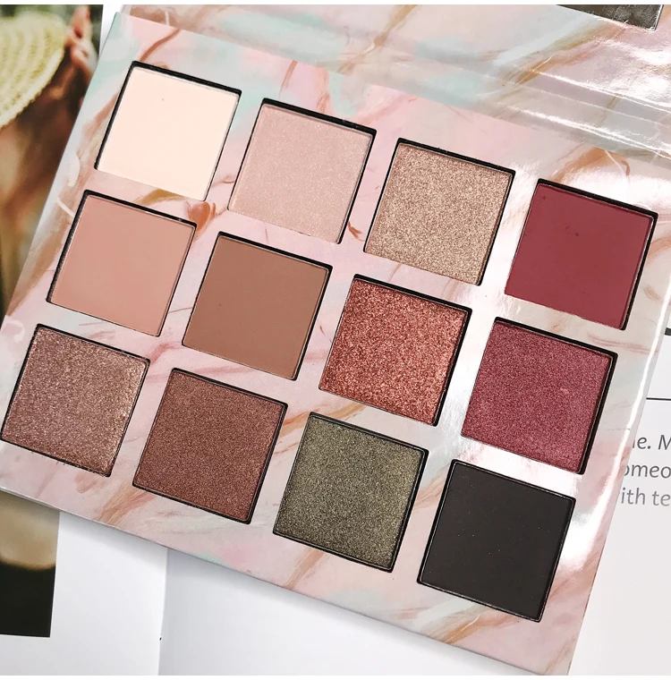 12 Colors Makeup Eyeshadow Palette Shimmer Matte Glitter Makeup Palette Somky Pigment Makeup Eye Shadow Palette Eye Palette