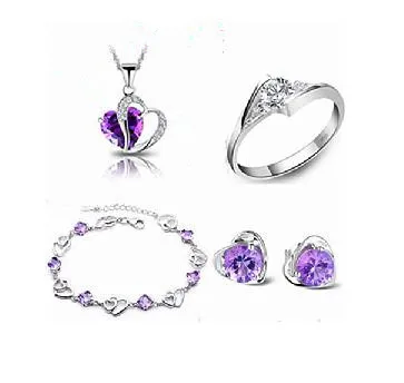 

2016 hot sell 925 sterling silver jewelry sets drop earrings & 45cm pendant necklaces wedding jewelry wholesale