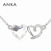 anka collier direct selling sale collares mujer double heart necklace main stone crystals from austria 103699