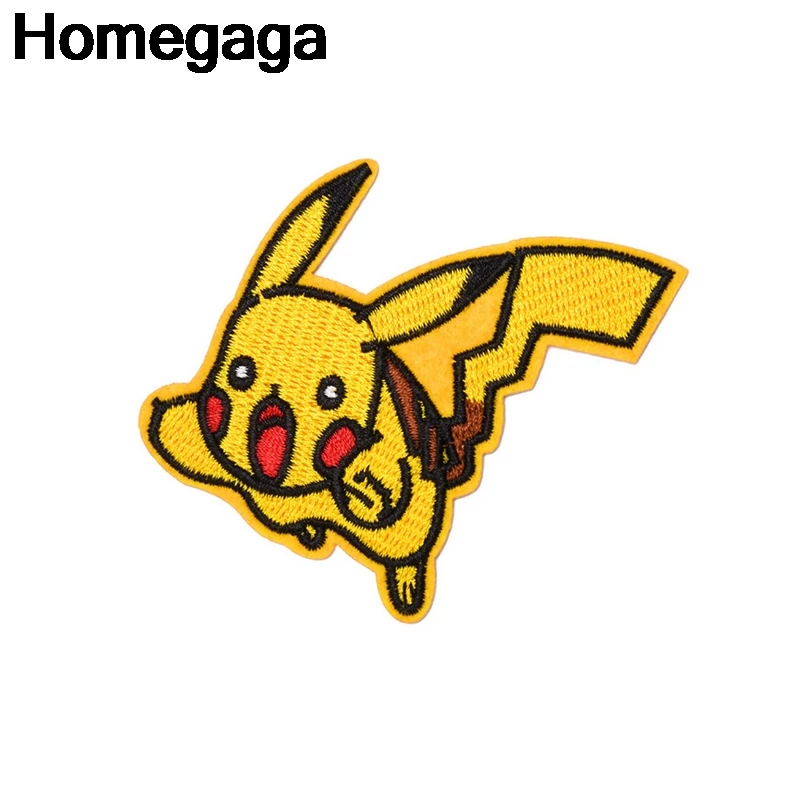 Homegaga Pocket monster Pikachu аппликационные заплатки Сделай Сам Утюг на обуви джинсовая сумка Одежда наклейки в стиле панк вышитые значки D2226