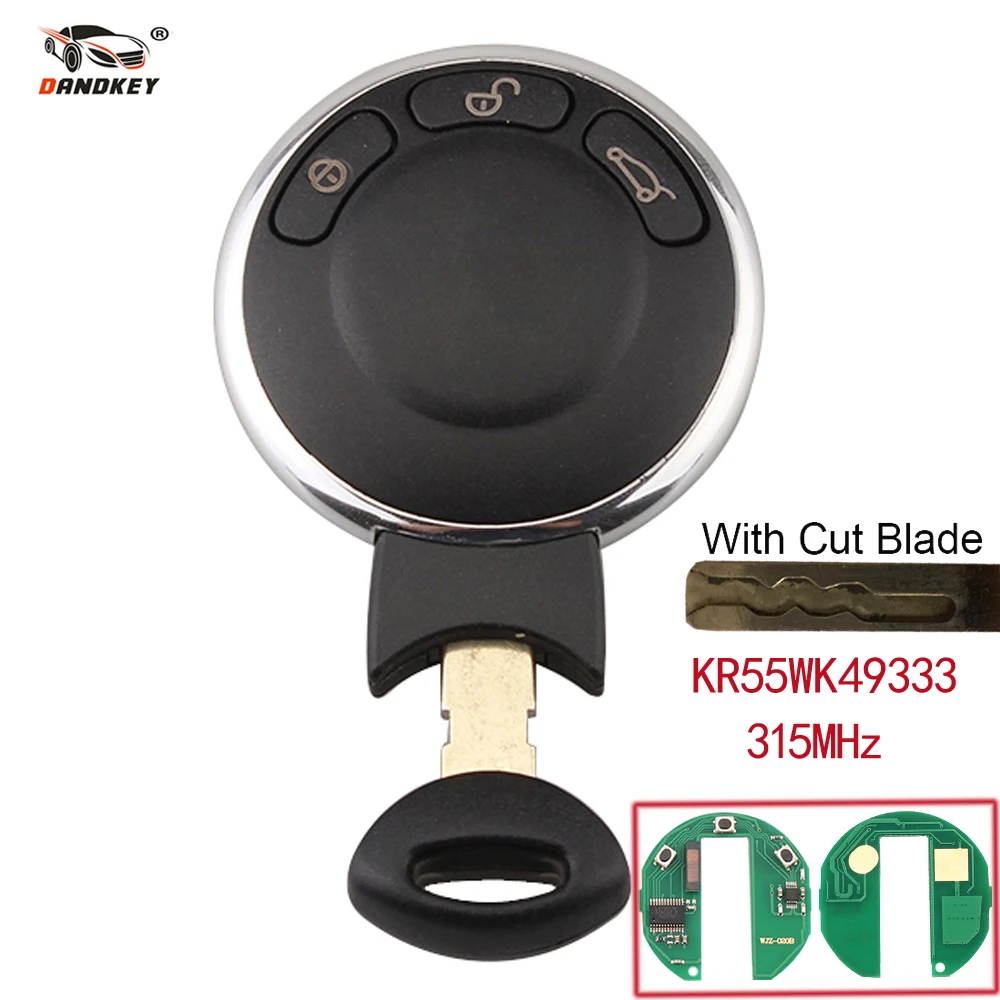 Чехол для ключа дистанционного управления Dandkey cut/uncut blade KR55WK49333 с 3 кнопками