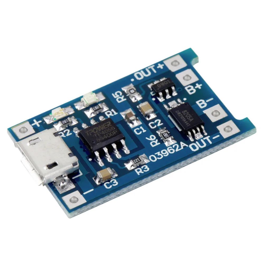 Умная электроника 100 шт. 5 В Micro USB 1A 18650 зарядная плата для литиевого аккумулятора с