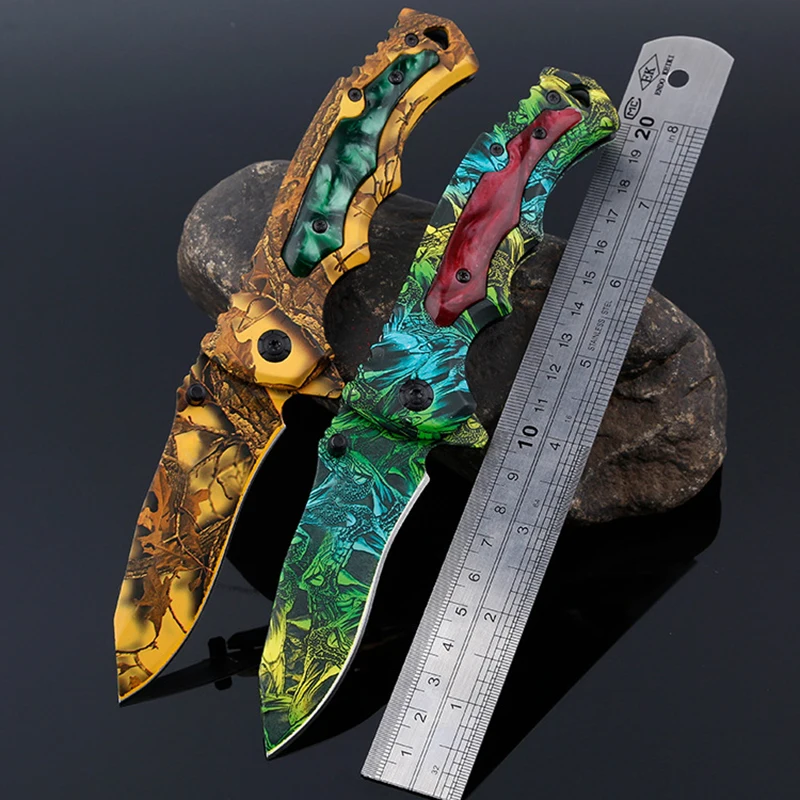 CS COLD стальной складной нож высокого качества выцветающий цветной керамбит