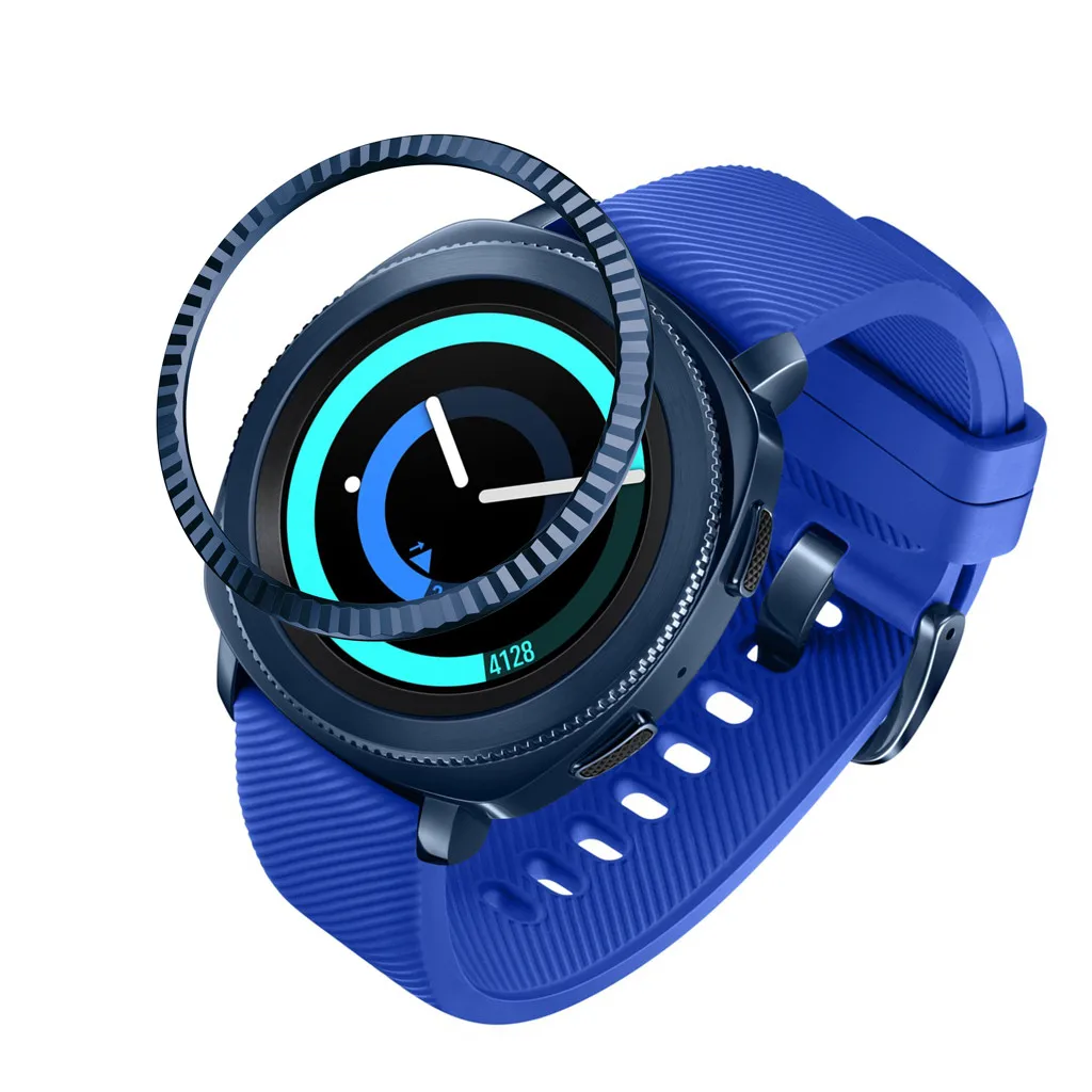 Синий Новая мода Smart Cover для samsung Galaxy Watch 42 мм, драгоценный камень кольцо клеющаяся крышка с защитой от царапин из металла# y4 - Цвет: Синий