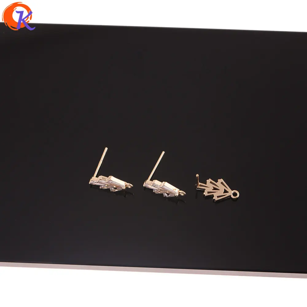 

Cordial Design 20Pcs 7*14MM Jewelry Accessories/Crystal Earrings Stud/Genuine Gold Plating/DIY Making/Hand Made/Earring Findings