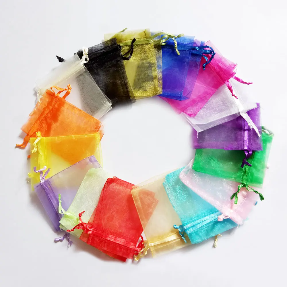 10x12cm Organza Bag 50pcs Jewelry Packaging Display Pouch Gift Bags For Wedding Drawstring Woman Travel Storage | Украшения и