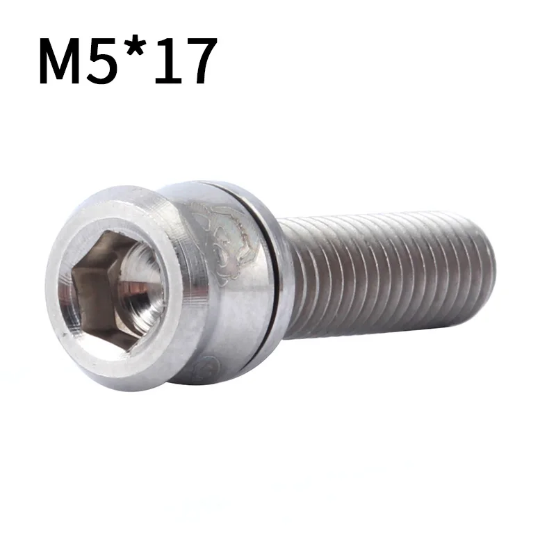 M5-17 Titanium color Muqzi Горный Руль для шоссейного велосипеда велосипед M5* 15/17/19 мм Титан сплав винт складной велосипед стволовых винт для руля - Цвет: M5-17 Titanium color