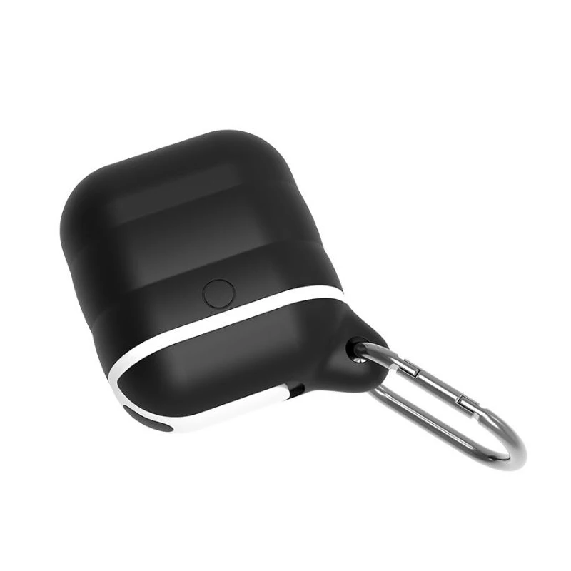 Силиконовый чехол s чехол для Apple Airpods i10 TWS Bluetooth наушники с защитой от потери водонепроницаемый противоударный защитный чехол - Цвет: black white