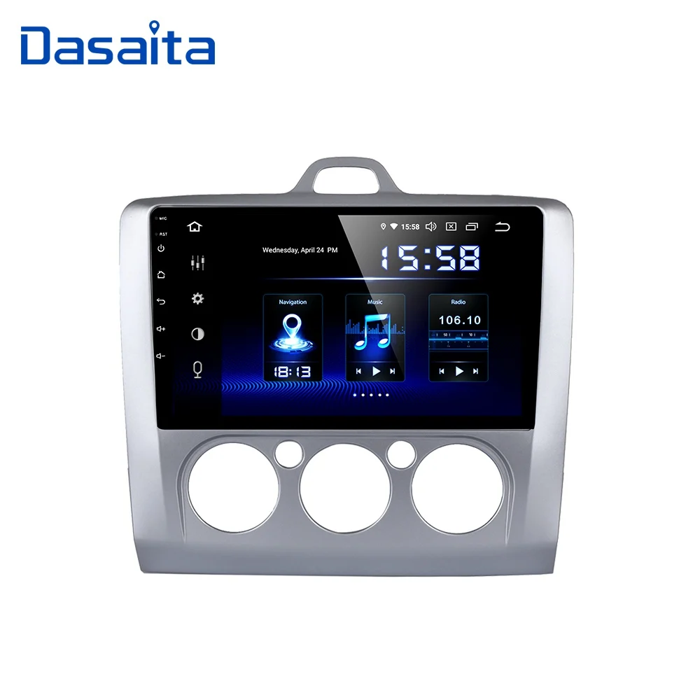 with Manual AC Dasaita " ips TDA7850 автомобильный Android 9,0 радио плеер для Ford Focus 2 2002 2003 2004 2005 2006 2007 2008 gps навигатор HDMI - Цвет: with Manual AC
