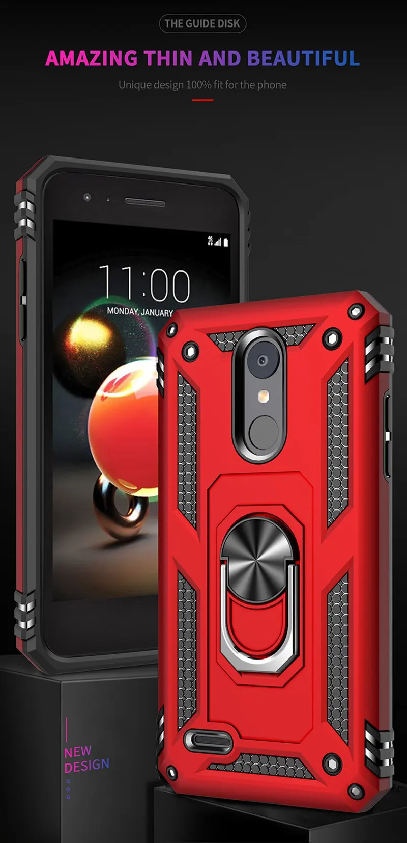 Противоударный чехол с подставкой для LG Aristo/Aristo 2/Aristo 3/Aristo 2 Plus/Tribute Empire/Tribute/Dynasty/Rebel 3/Rebel 4 LTE