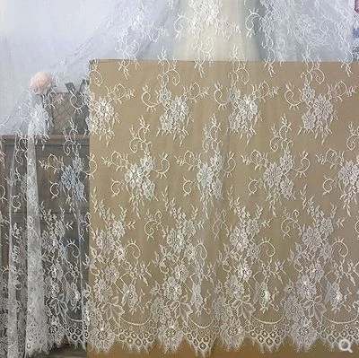

12 colors French Eyelash Lace Fabric 150cm White Black Diy Exquisite Lace Embroidery Clothes Wedding Dress Accessories