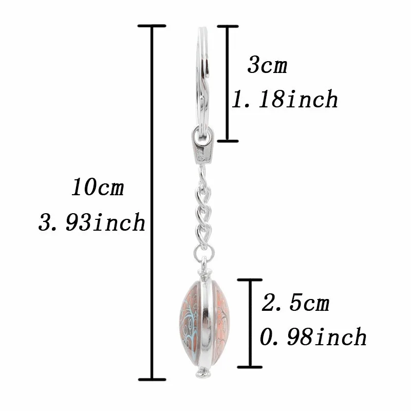 

Retro Earth keychain double sided rotatable globe World map art key Ring holder jewelry for men women gifts