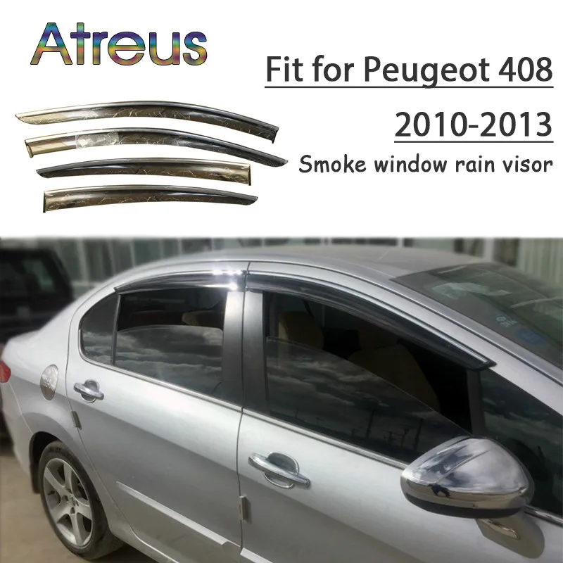 

Atreus 1set ABS For 2018 2017 2016 2015 2014-2010 Peugeot 408 Accessories Car Vent Sun Deflectors Guard Smoke Window Rain Visor