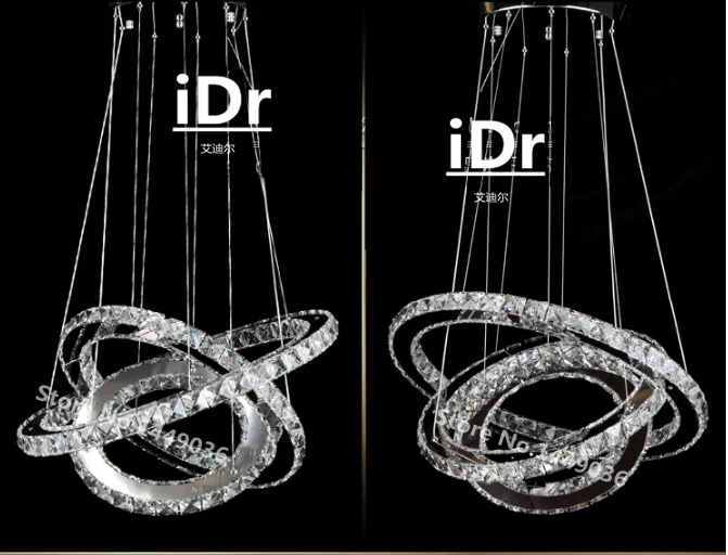 3 кольца современная светодиодная люстра свет блеск для столовой фойе лестницы