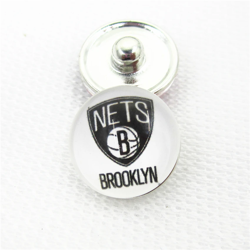 20 шт./лот сетей Бруклин Баскетбол Командные виды спорта кнопки Пуговицы для 18 мм