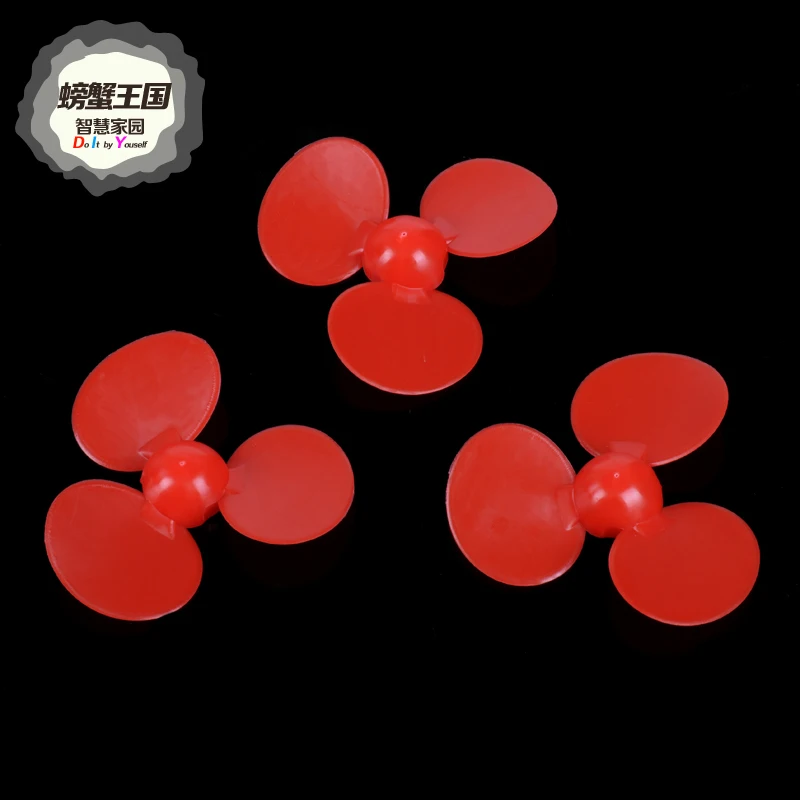 

5pcs DIY Model Toys 3-blade Propeller Dia 90mm Aperture 2mm Red Plastic Paddles for Children Kids Assembly BoatMotor Screw Props