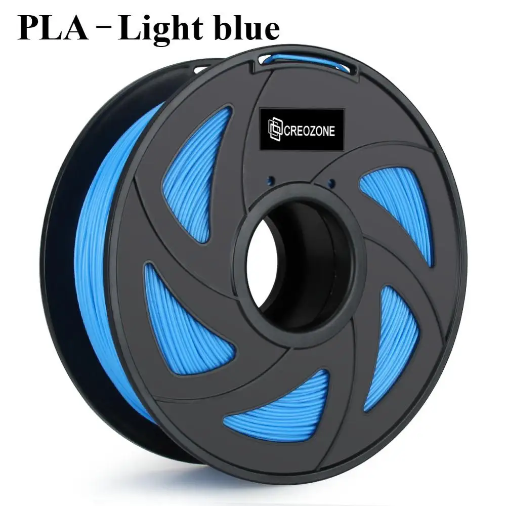 Нить для 3d принтера CREOZONE 1,75 мм 1 кг PLA ABS Нейлон Дерево TPU PETG Carbon ASA PC 3D пластиковая нить для печати из Испании - Цвет: PLA-Light-Blue