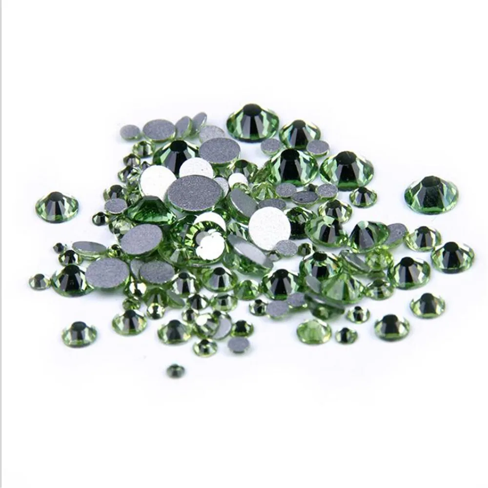 SS3-SS34 размер выбрать свободный перидот зеленый Flatback хрустальные стразы DIY Bling Non