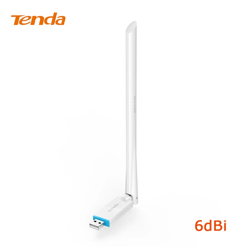 Tenda U2 адаптер N150 с высоким коэффициентом усиления беспроводной USB адаптер USB Сетевая карта 150 Мбит/с, Plug-and-Play, 6dBi внешняя антенна